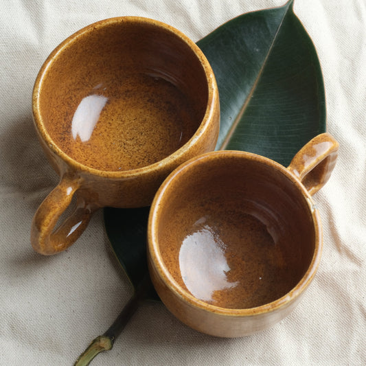 Coffee Mugs - Set of 2 - Mustard Yellow